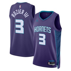 Canotte Uomo Charlotte Hornets Terry Rozier III 3 Jordan 2022-23 Statement Edition Viola Swingman